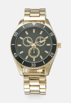 Pier One Unisex - Montre - Gold-Coloured/Green