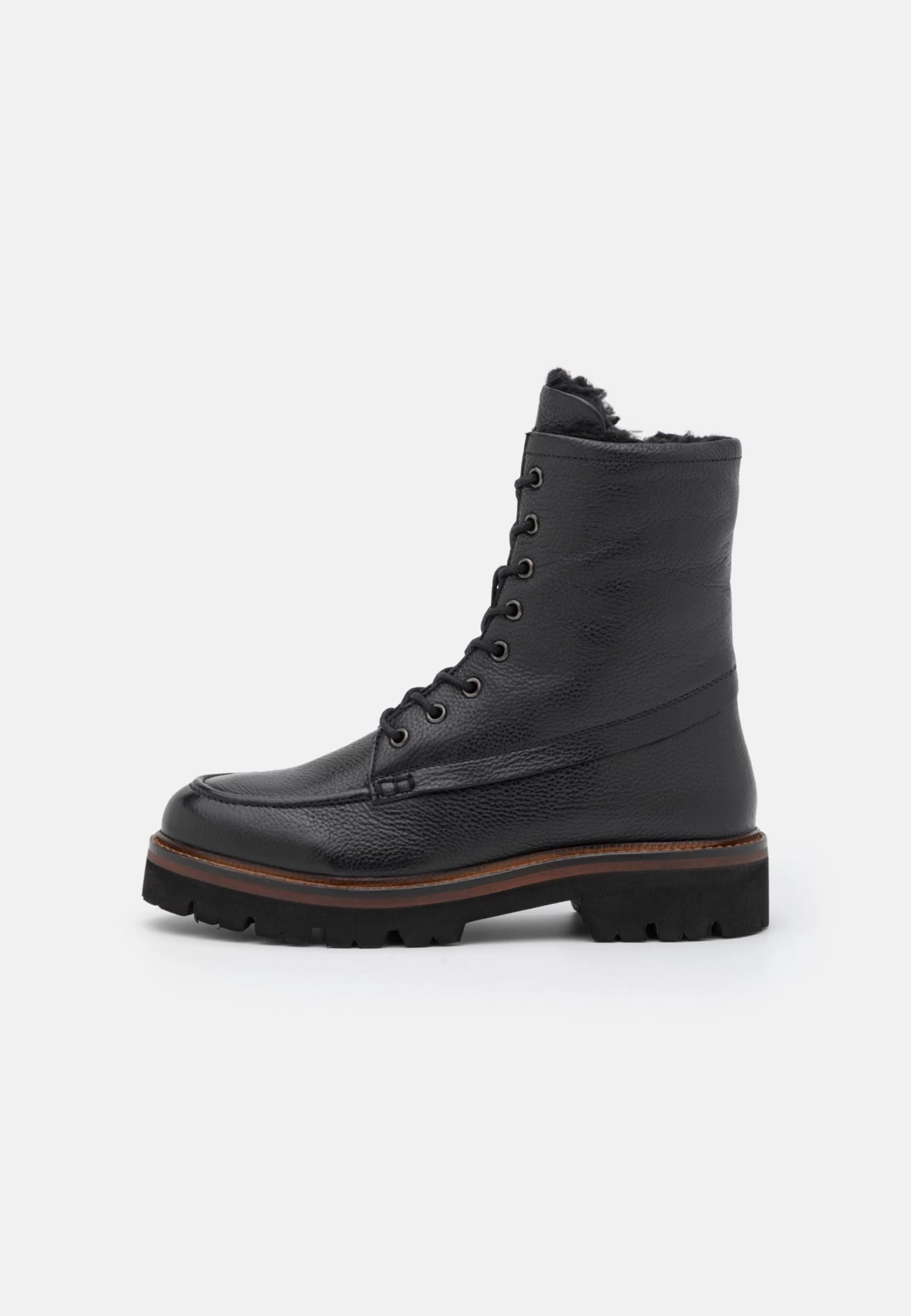 Pier One Leather Winter Boot - Bottines Ă Lacets - Black â Image 2