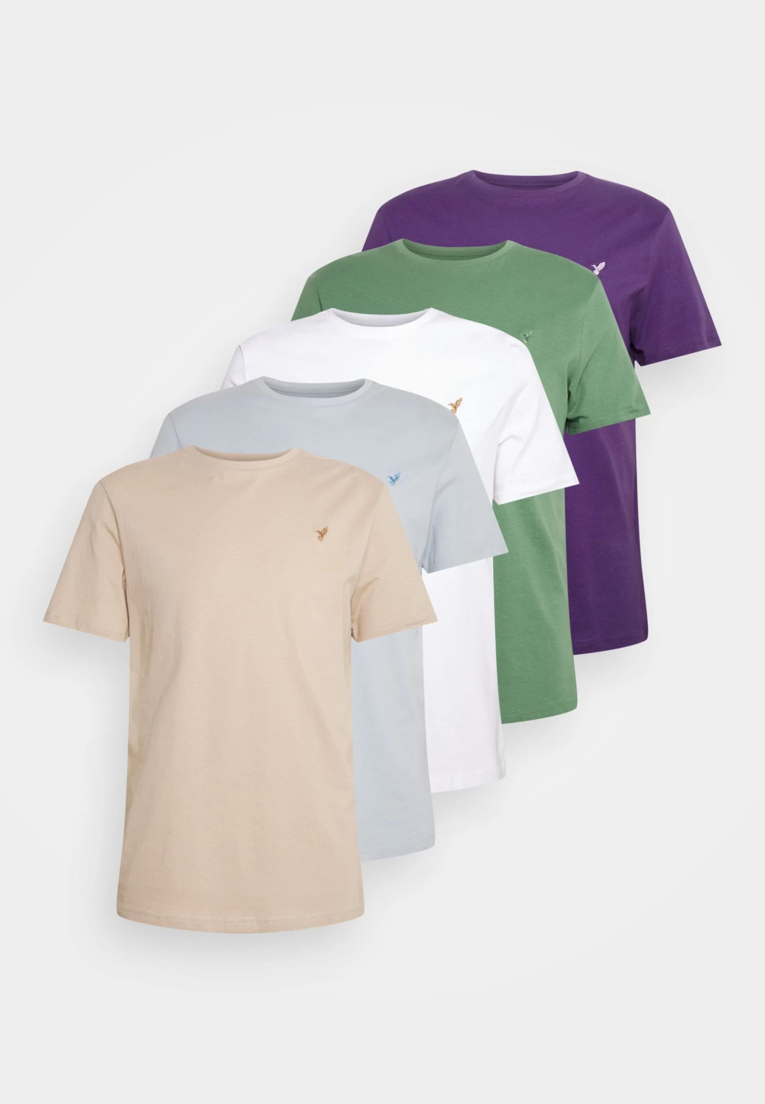Pier One Unisex 5 Pack - T-Shirt Basique - Light Blue/Purple/White â Image 6