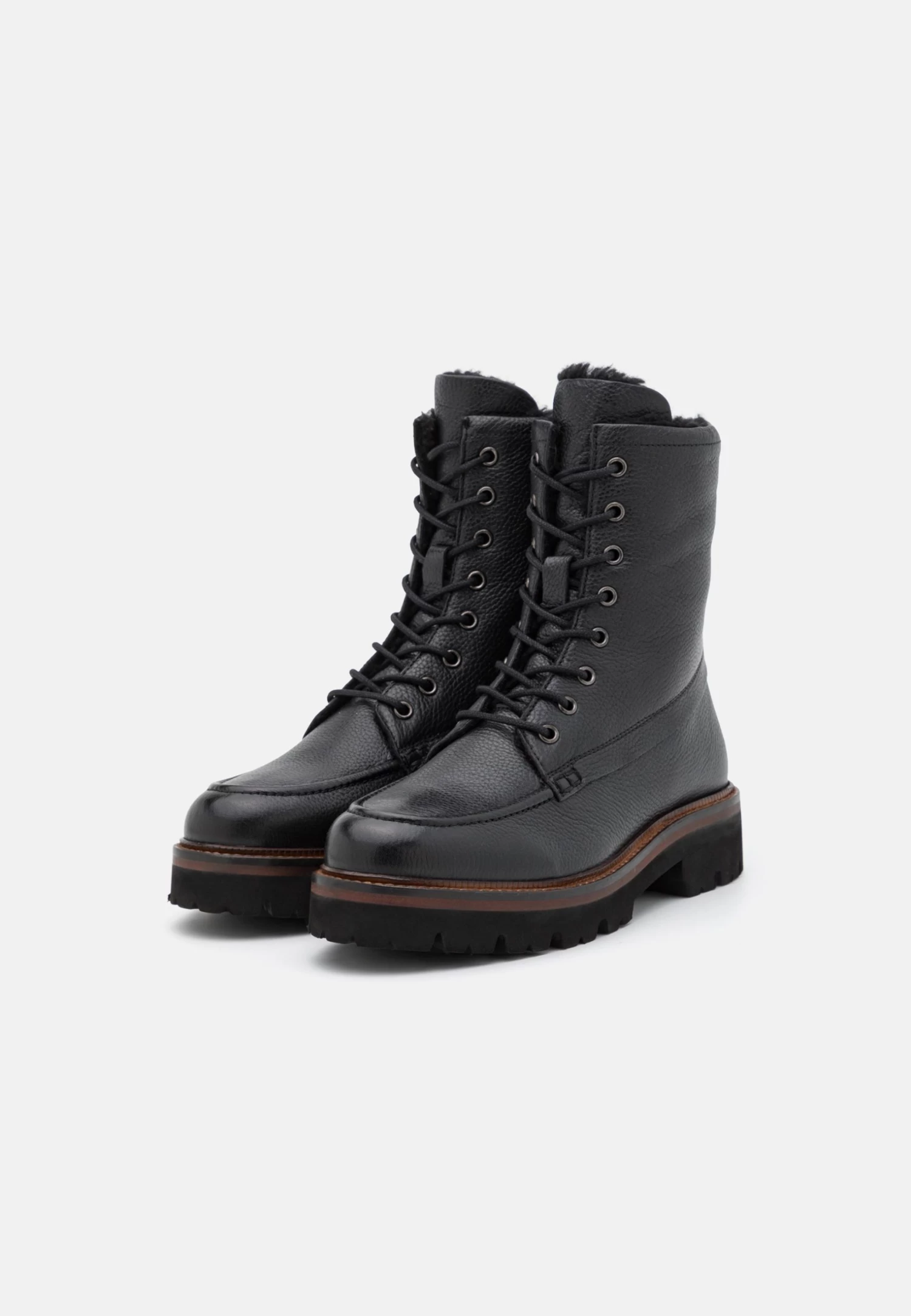 Pier One Leather Winter Boot - Bottines Ă Lacets - Black â Image 3