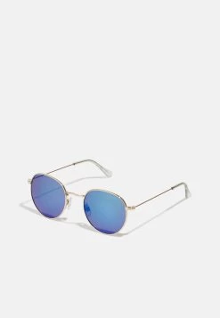 Pier One Unisex - Lunettes De Soleil - Gold-Coloured/Blue