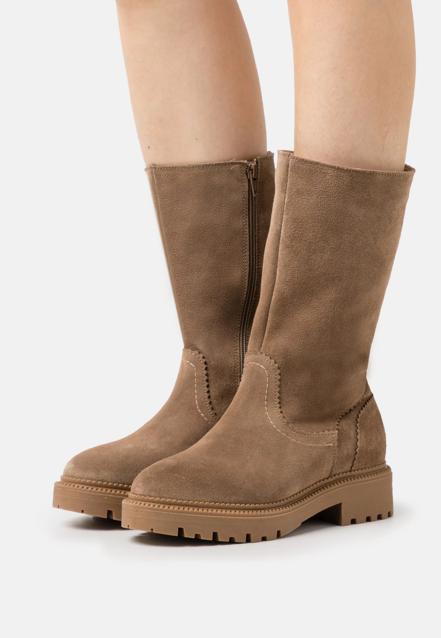 Pier One Leather Winter Boot - Bottes - Taupe