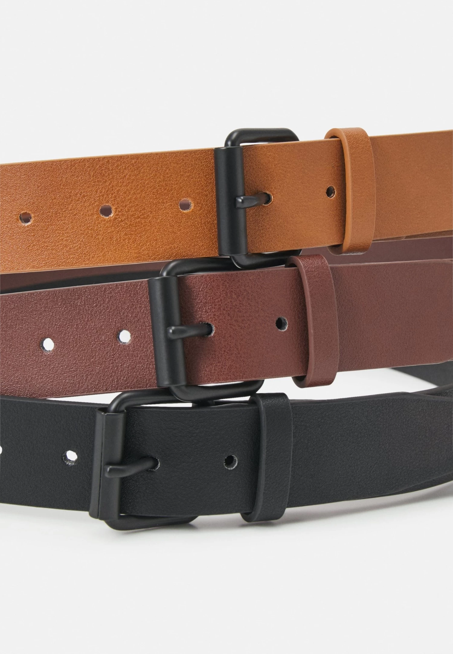 Pier One 3 Pack Unisex - Ceinture - Black/Brown/Cognac â Image 4