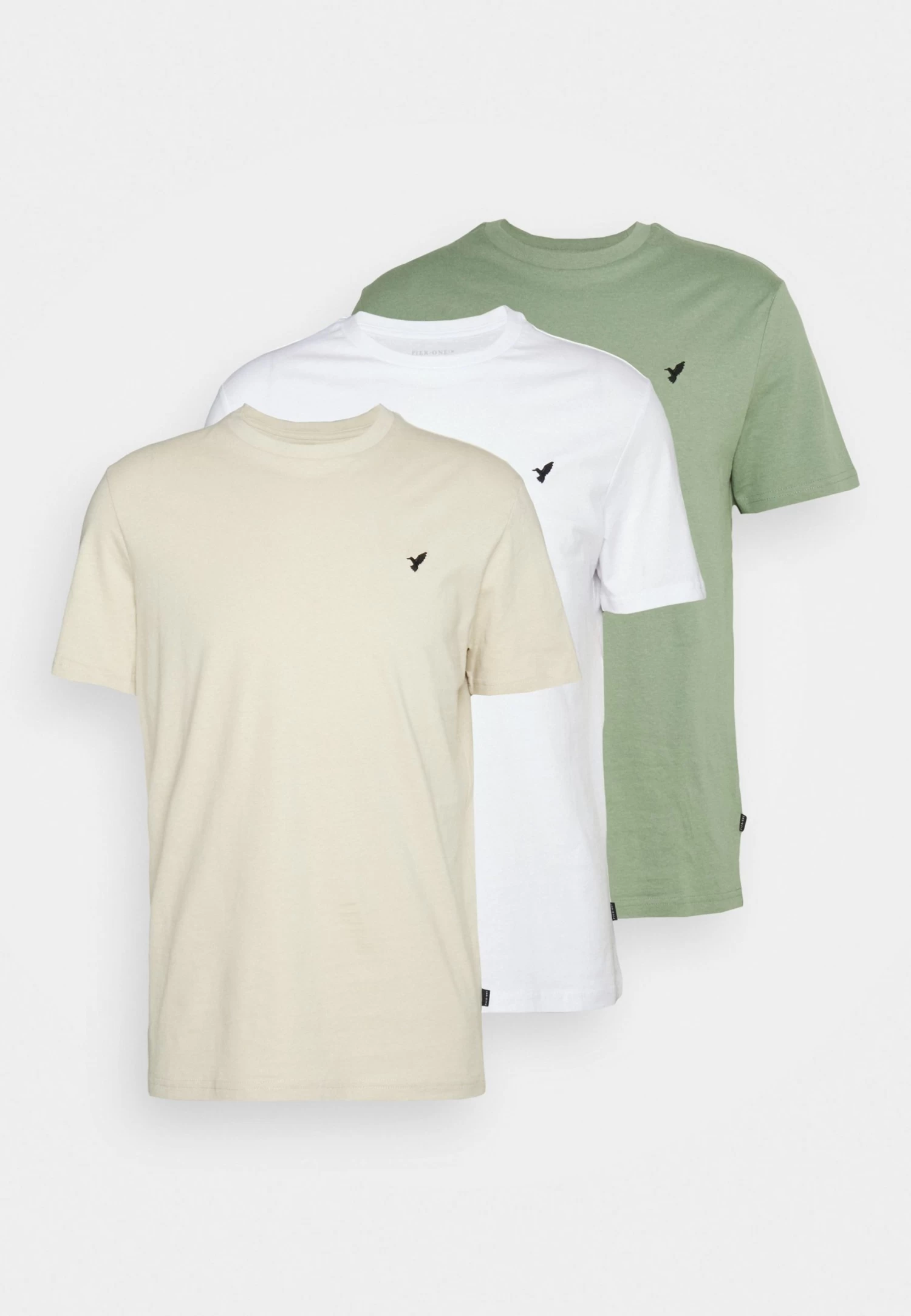 Pier One 3 Pack Unisex - T-Shirt Basique - White/Offwhite /Green â Image 7